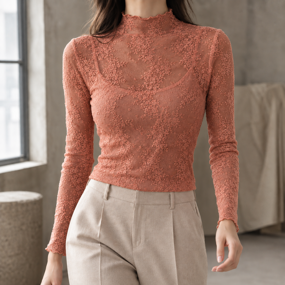 Women's Anouk-Faye Mock Neck Top in White | Invictora.com