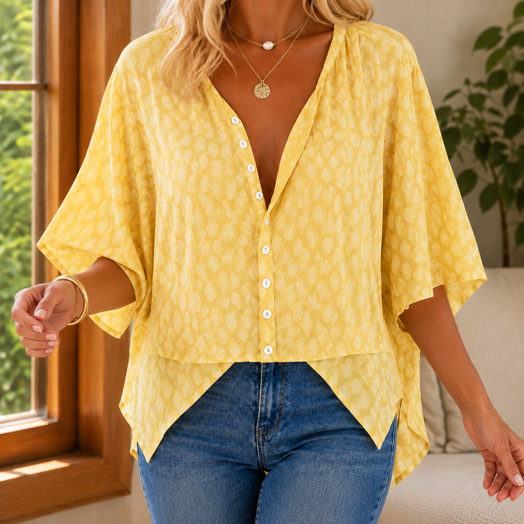 Women's Fenella-Elise Relaxed Blouse in Blue | Invictora.com