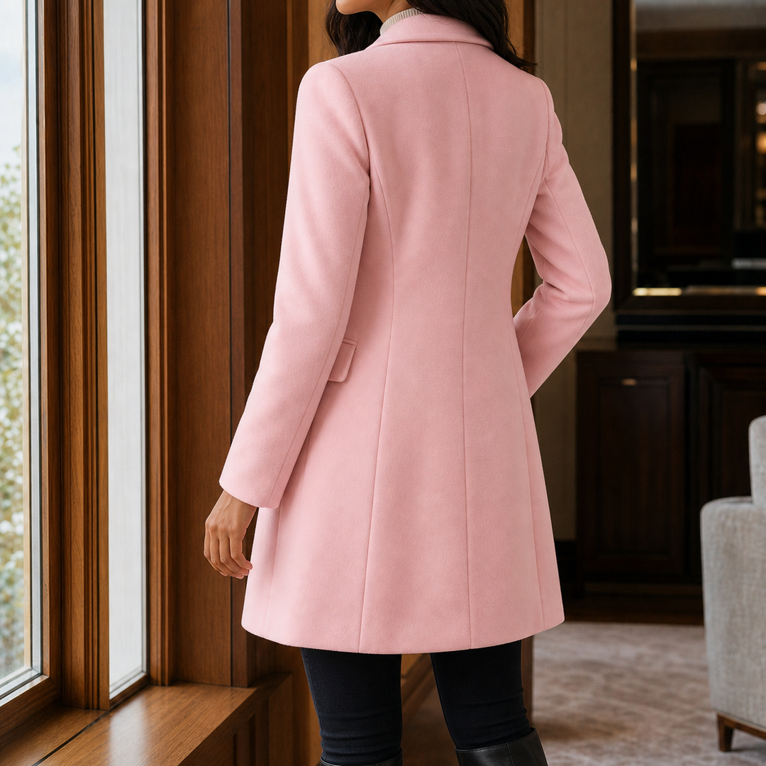 Women's Simone Tailored Coat in Red | Invictora.com