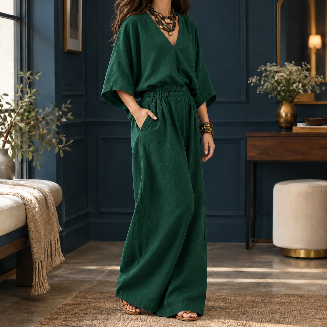 Women's Lucia-Grace Wide Leg Set in Black | Invictora.com