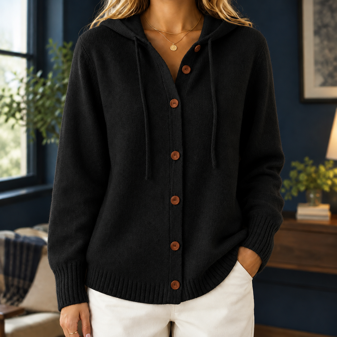 Women's Diantha Hooded Cardigan in Blue | Invictora.com