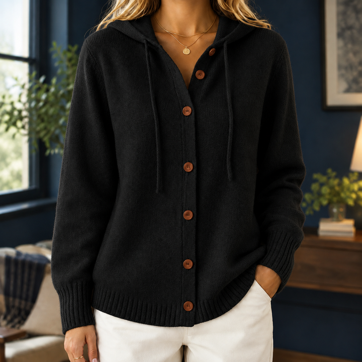 Women's Diantha Hooded Cardigan in Blue | Invictora.com