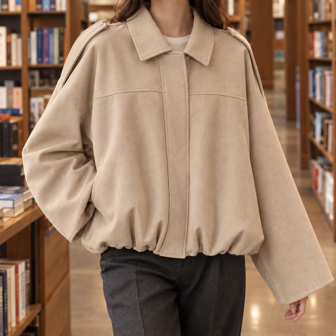 Women's Clemence-Marie Suede Bomber Jacket | Invictora.com