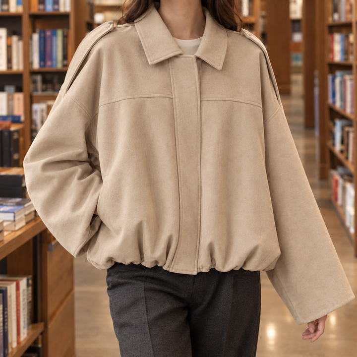 Women's Clemence-Marie Suede Bomber Jacket | Invictora.com