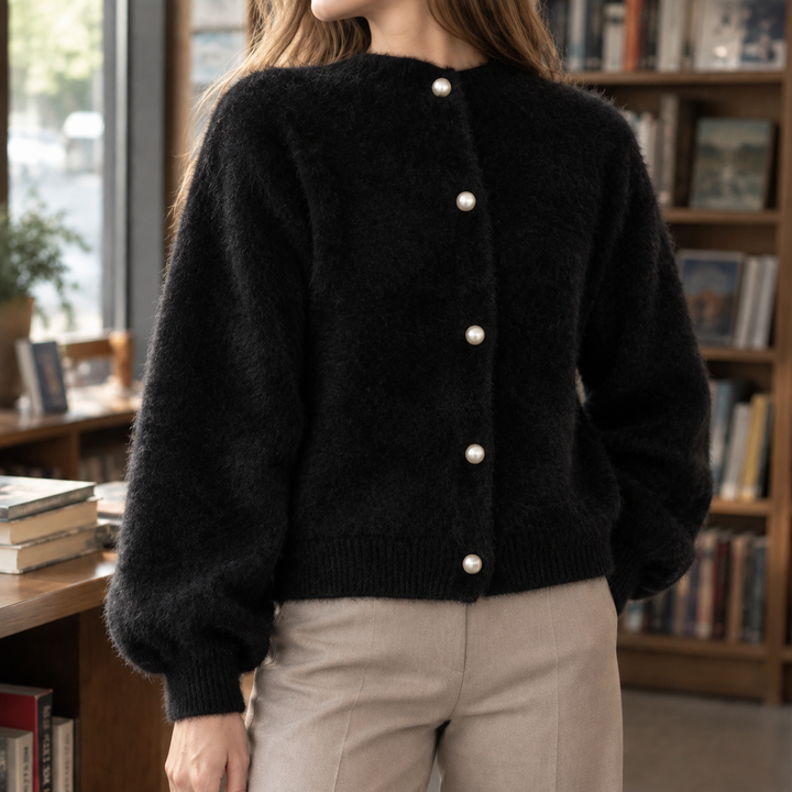 Women's Oriane-Claire Pearl Button Cardigan | Invictora.com