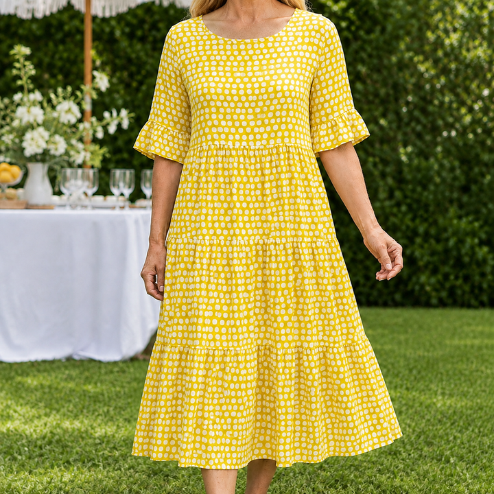 Women's Hazel Tiered Midi Dress | Invictora.com