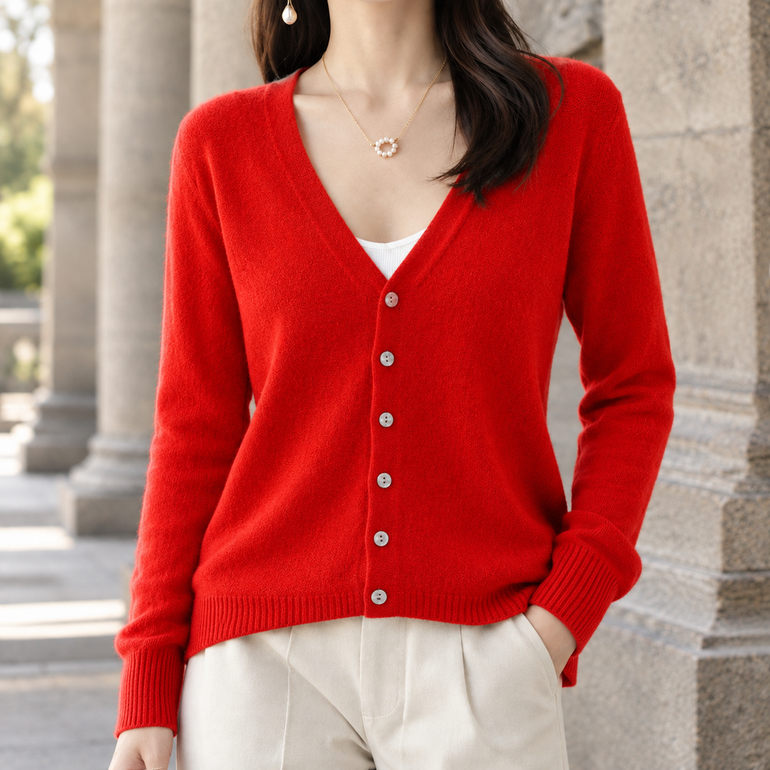 Women's Ghislaine V-Neck Cardigan | Invictora.com