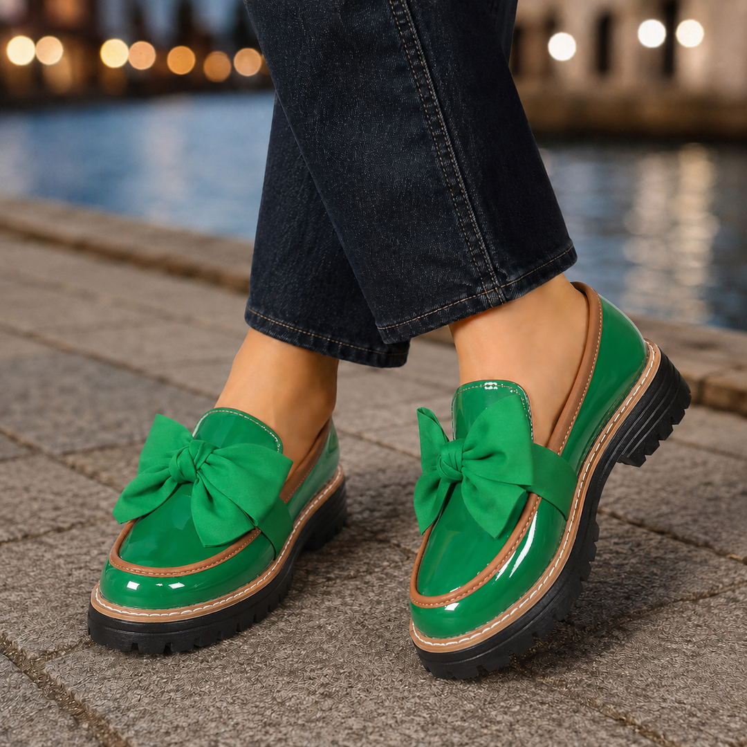 Women's Cortona Bow Loafers in Brown | Invictora.com