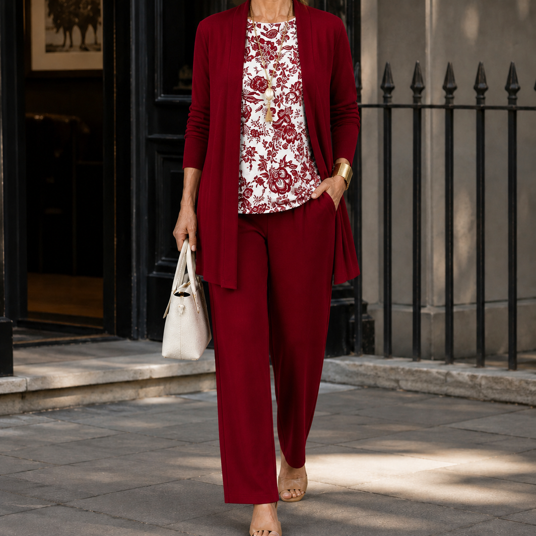 Women's Ingrid-Belle Printed Pants Set | Invictora.com
