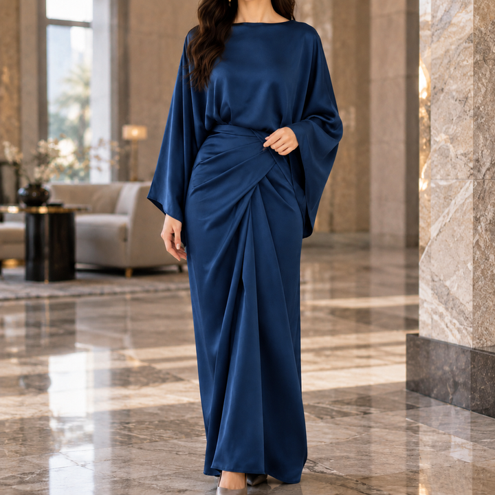 Women's Cecily-Pearl Draped Maxi Dress | Invictora.com