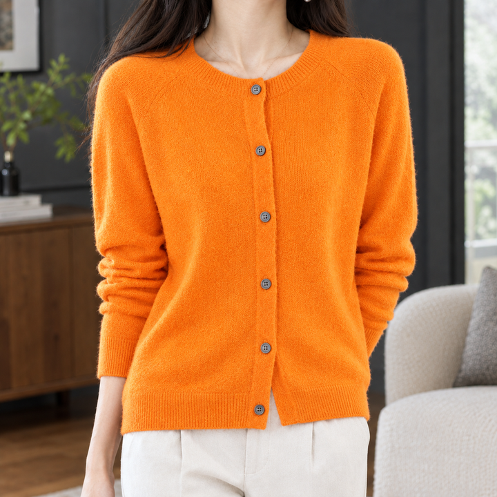 Women's Michelle Round Neck Cardigan | Invictora.com