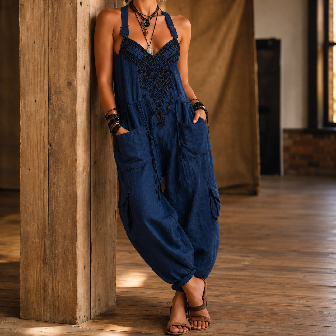 Women's Marina-Pearl Embroidered Jumpsuit | Invictora.com