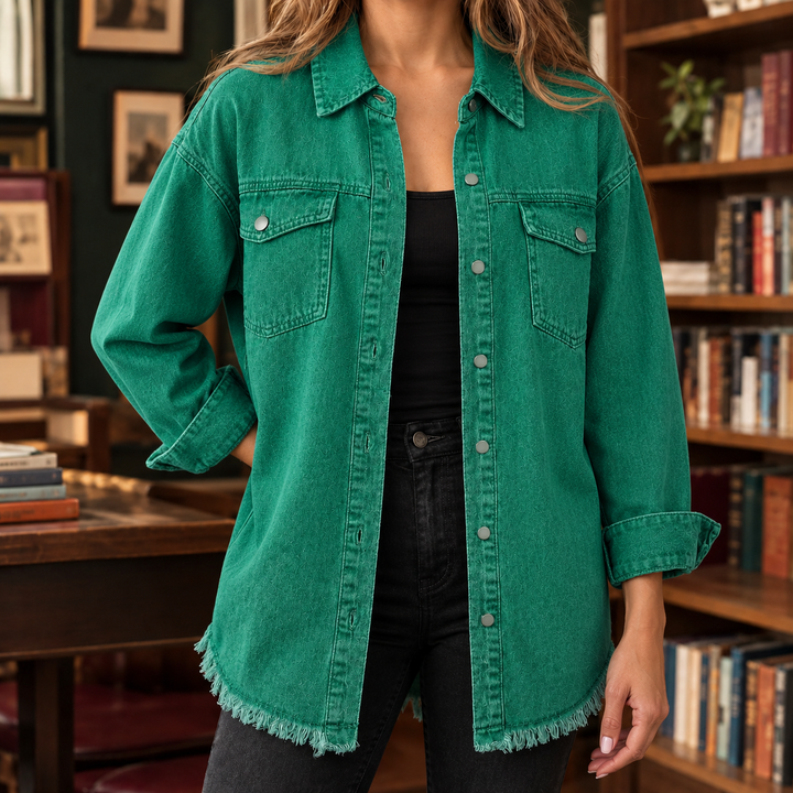 Women's Claudia Frayed Overshirt | Invictora.com