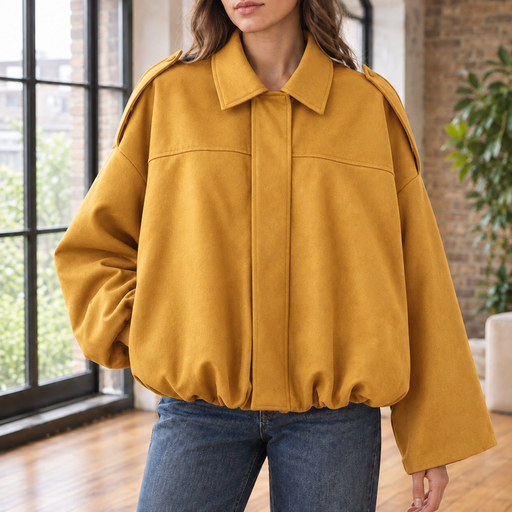 Women's Chantal-Pearl Suede Pilot Jacket | Invictora.com