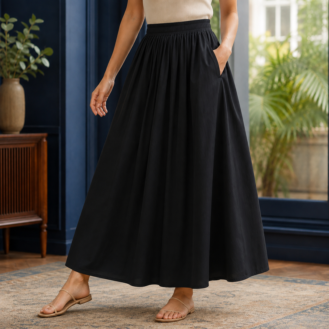 Women's Carlotta Gathered Maxi Skirt | Invictora.com