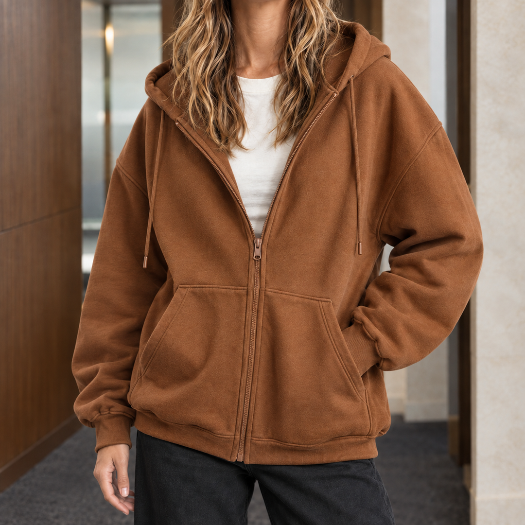 Women's Rosemary Relaxed Zip Hoodie | Invictora.com