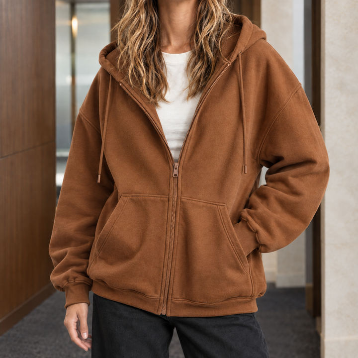 Women's Rosemary Relaxed Zip Hoodie | Invictora.com