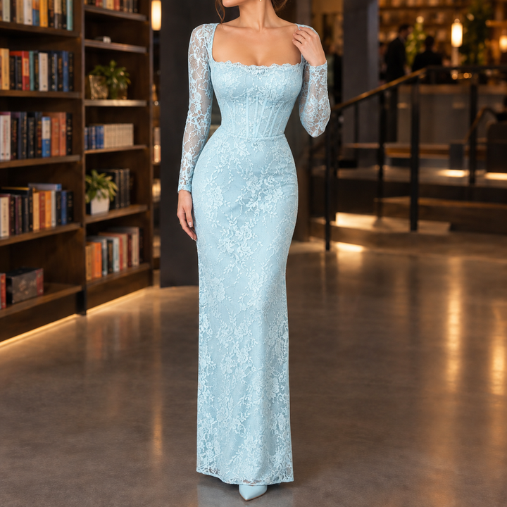 Women's Zoe-Faye Lace Maxi Dress | Invictora.com