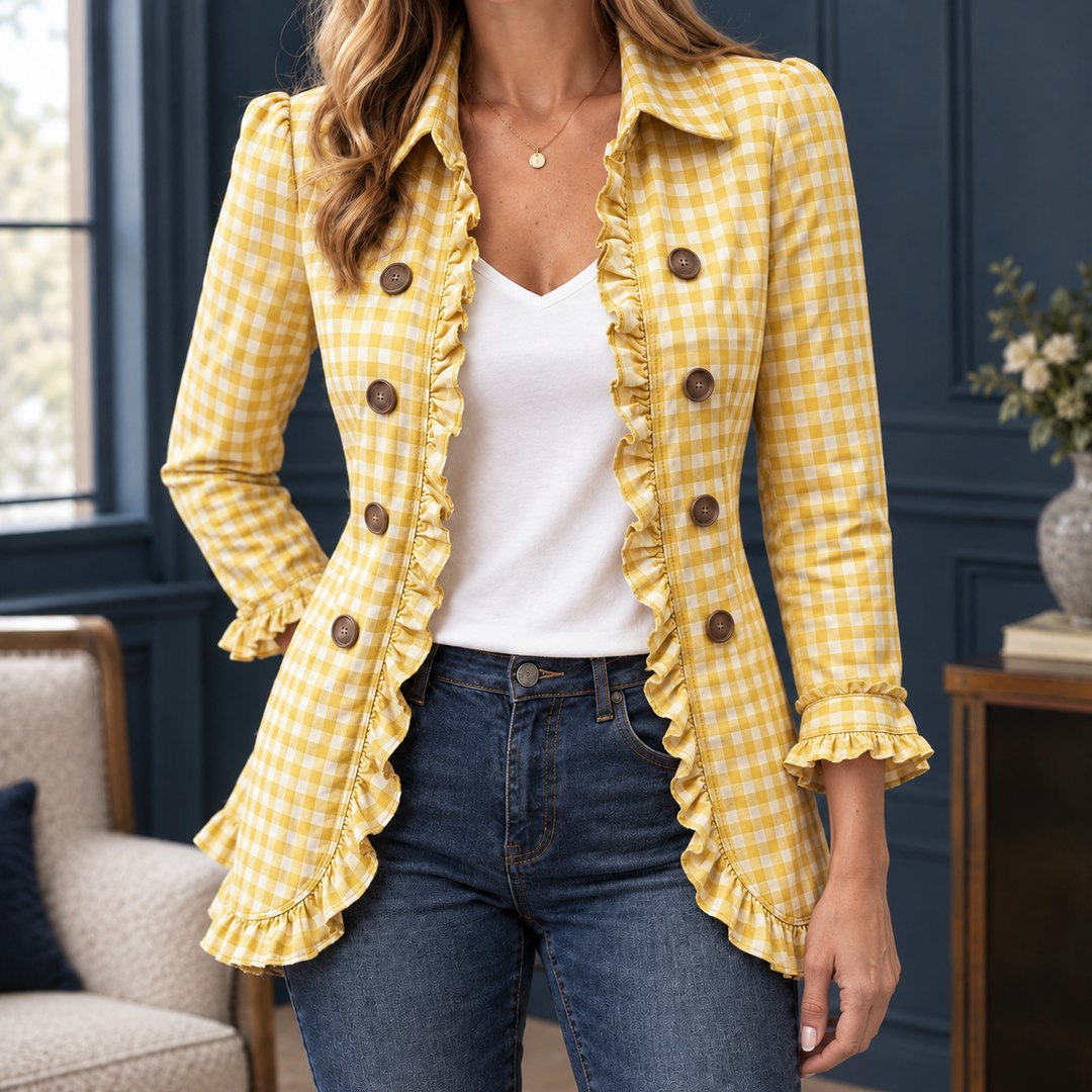 Women's Danielle-Lane Gingham Overshirt | Invictora.com
