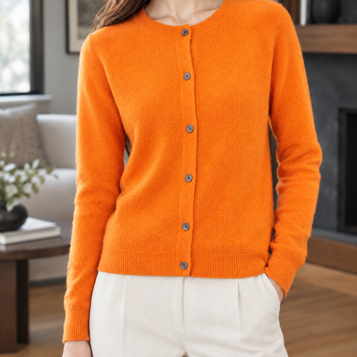 Women's Michelle Round Neck Cardigan | Invictora.com