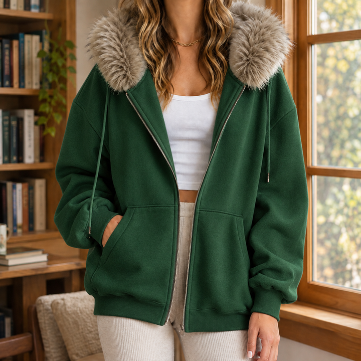 Women's Ardith Fur Trim Hoodie | Invictora.com