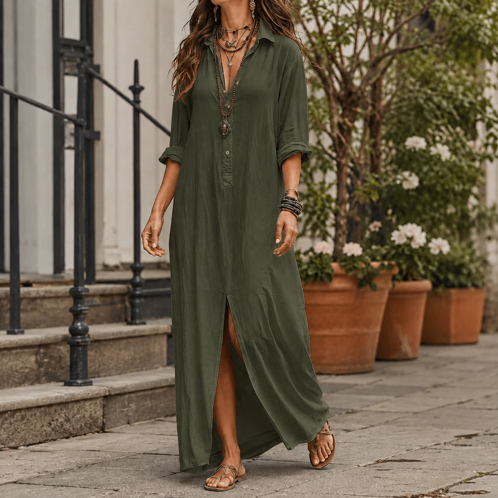 Women's Marcella Maxi Shirt Dress | Invictora.com