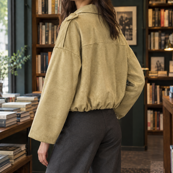Women's Riley-Skye Suede Bomber Jacket | Invictora.com