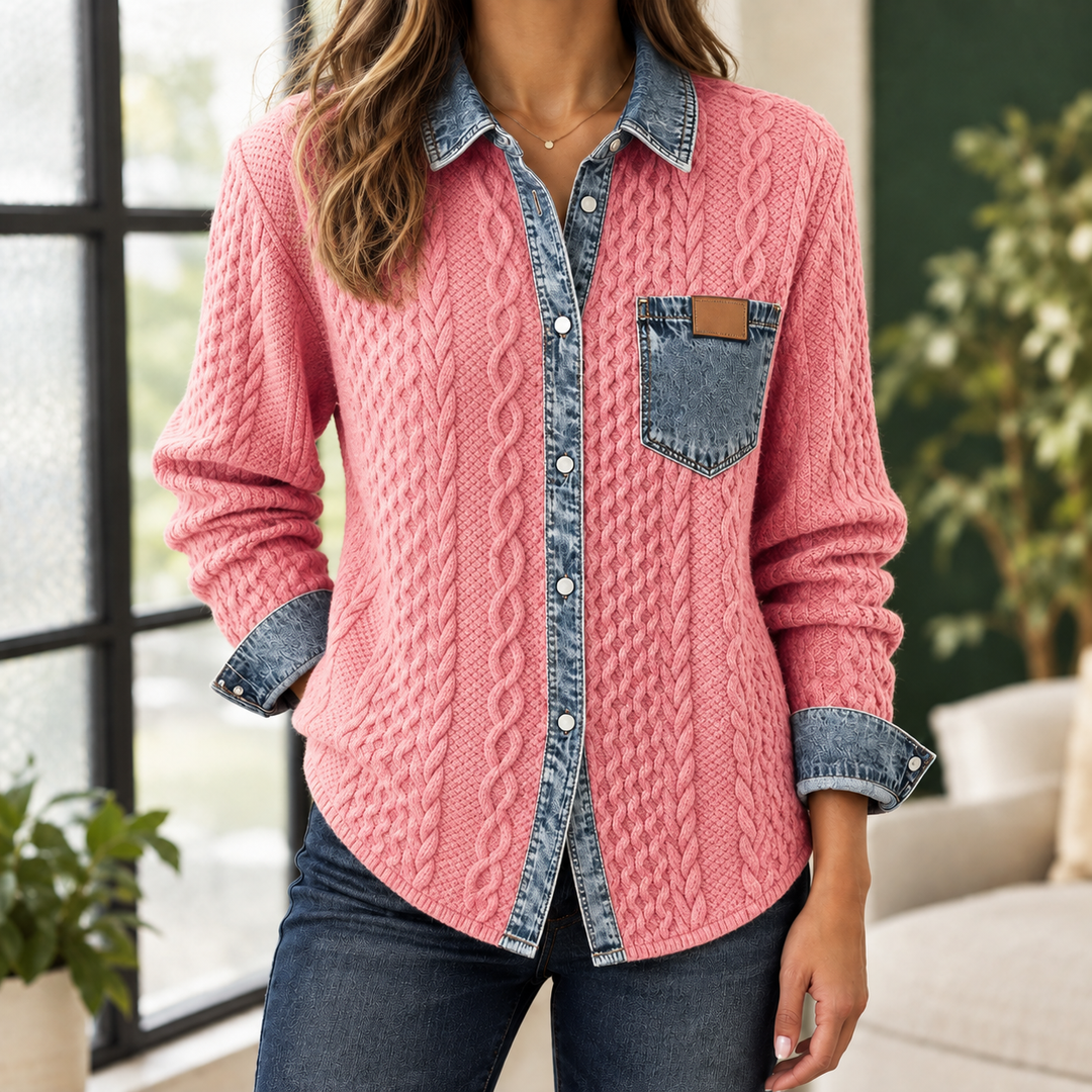 Women's Adrienne-Lane Cable Knit Overshirt | Invictora.com