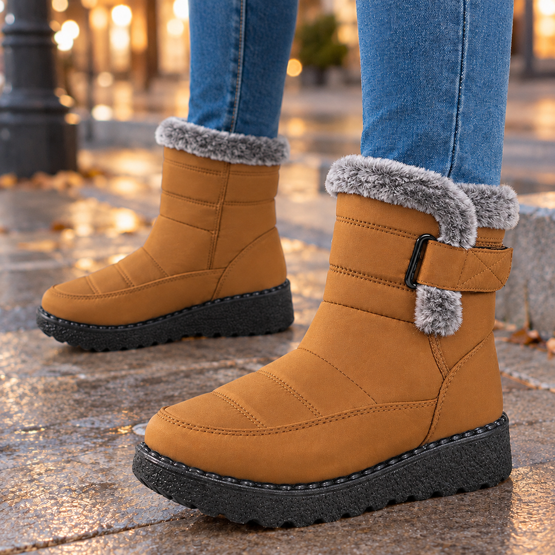 Women's Lucania-Roma Fur-Trim Boots in Black | Invictora.com