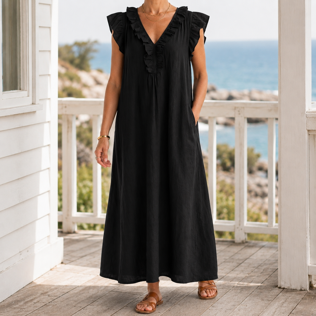 Women's Carmen-Eve Ruffle Maxi Dress product image | Invictora.com