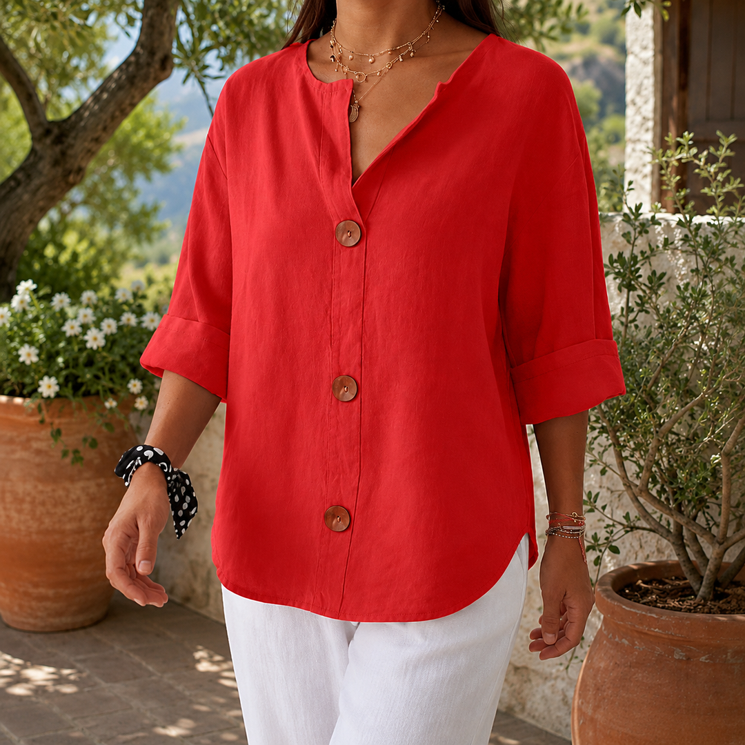 Women's Penelope-Sage Relaxed Blouse | Invictora.com