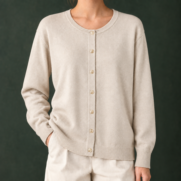 Women's Danielle-Elise Round Neck Cardigan | Invictora.com