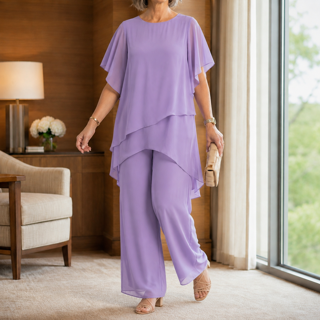 Women's Aimee-Jane Asymmetric Pants Set | Invictora.com