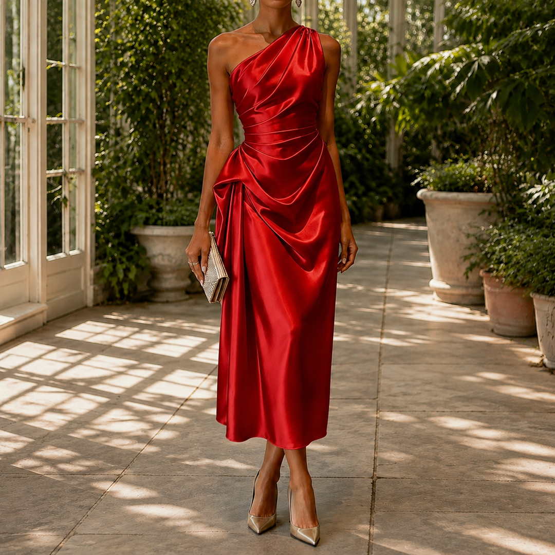 Women's Leonie-Sage One Shoulder Dress | Invictora.com