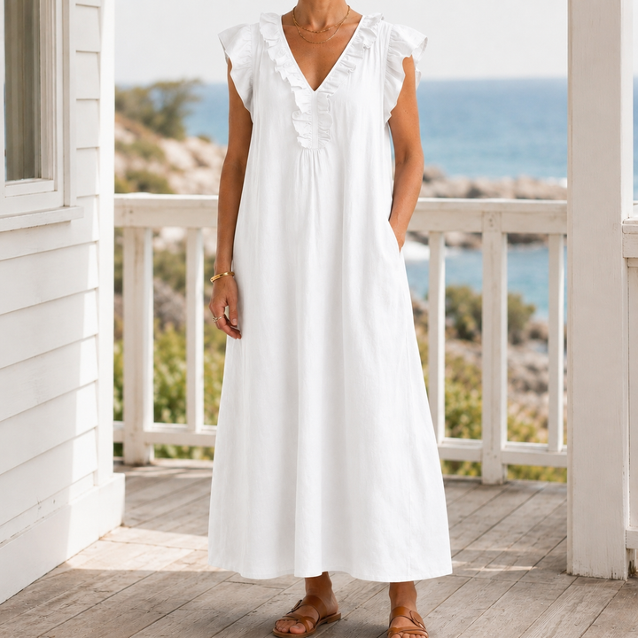 Women's Carmen-Eve Ruffle Maxi Dress product image | Invictora.com