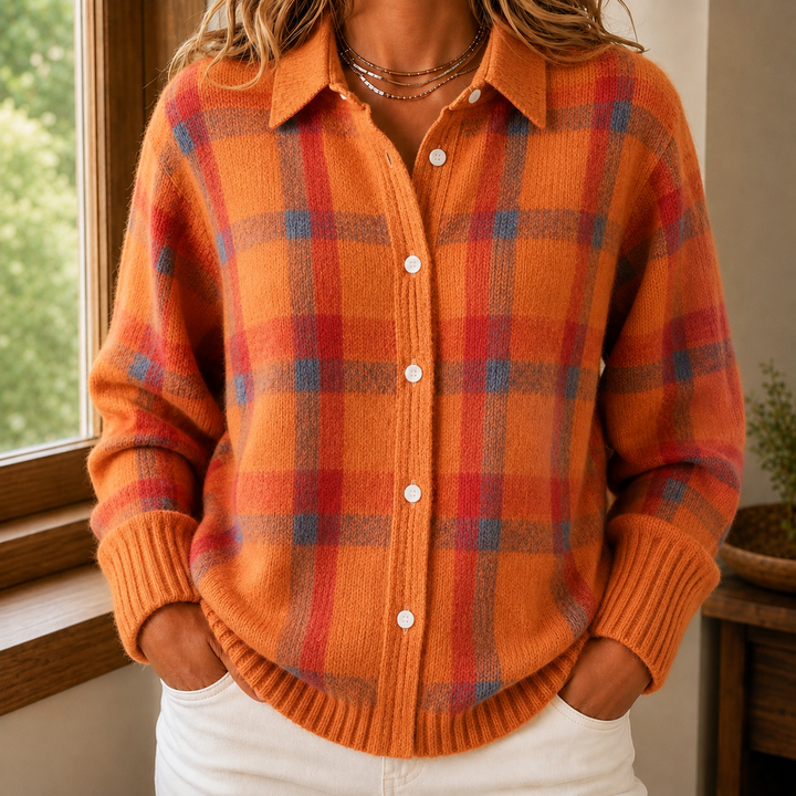 Women's Sabina Plaid Sweater | Invictora.com