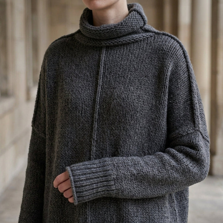 Women's Florence Stacked Collar Sweater in White | Invictora.com