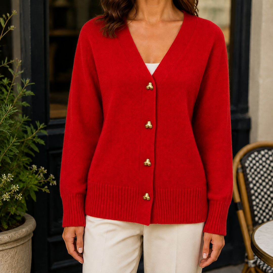 Women's Adriana Heart-Button Sweater | Invictora.com