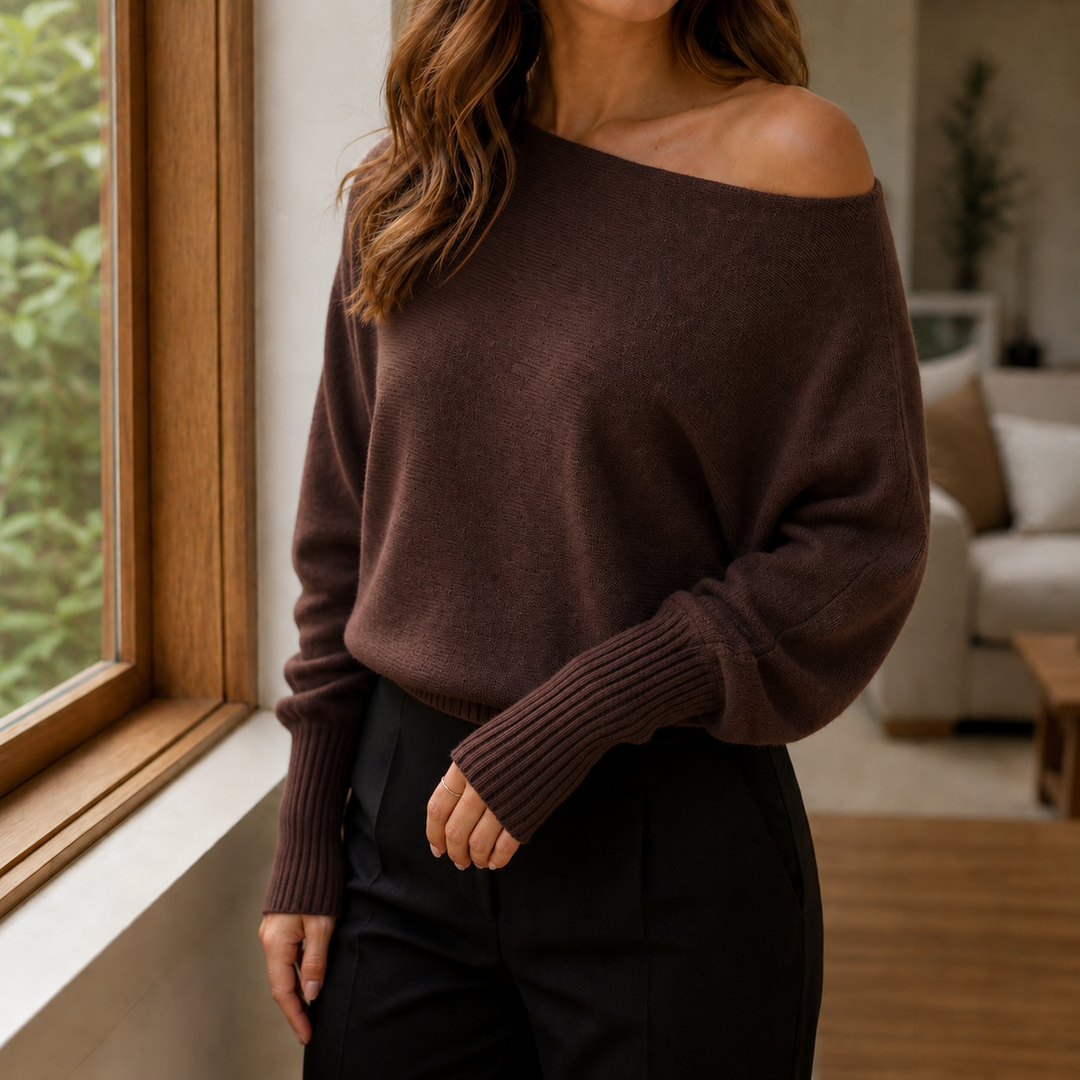 Women's Astrid-Rose Asymmetric Sweater | Invictora.com