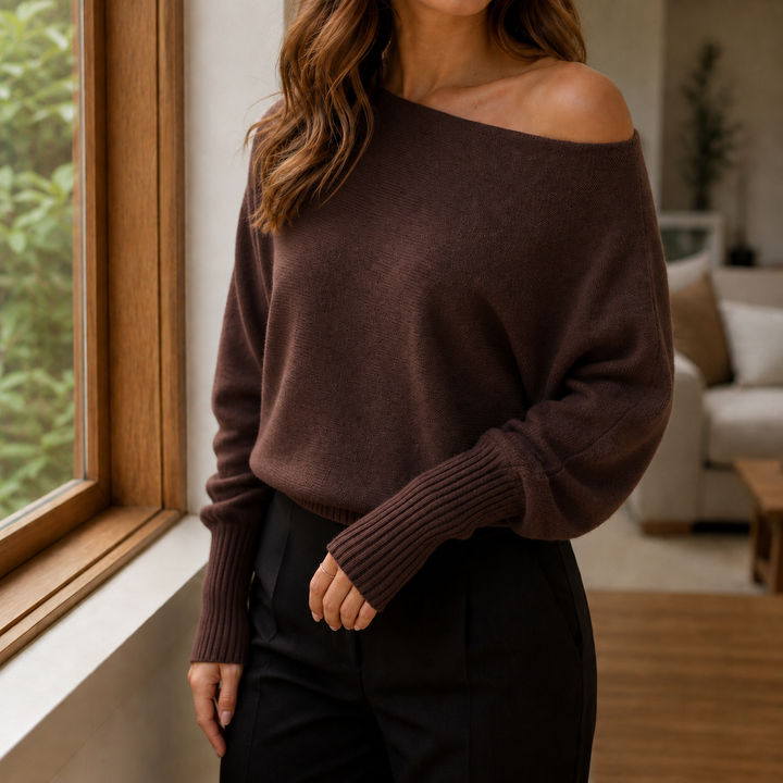 Women's Astrid-Rose Asymmetric Sweater | Invictora.com