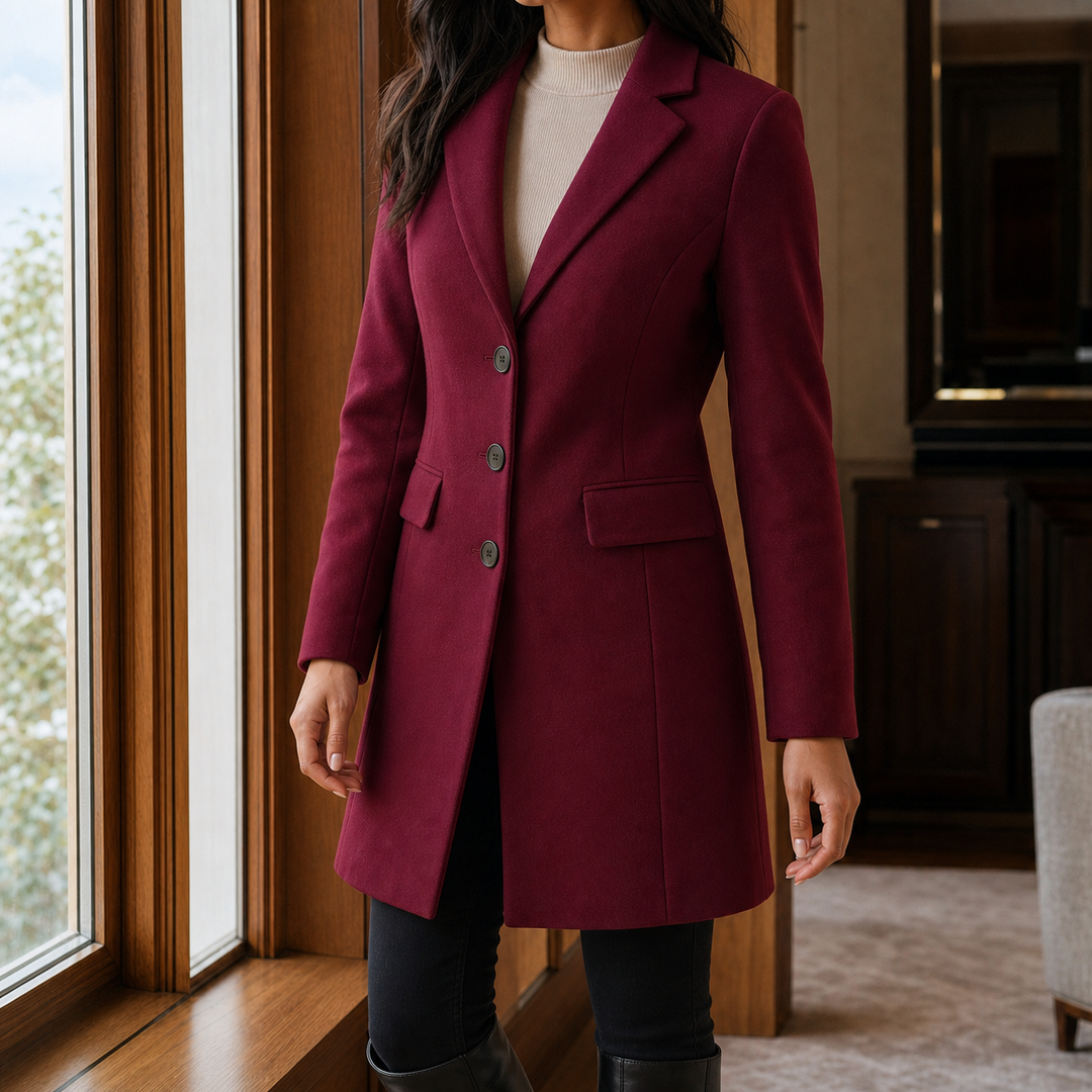 Women's Simone Tailored Coat in Black | Invictora.com
