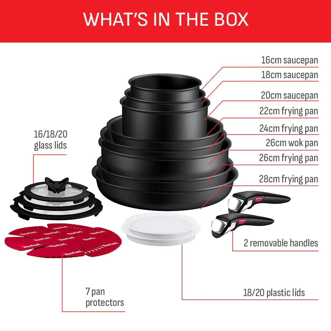 Ingenio Simplicity L838SM44 22-Piece Pan Set - Black