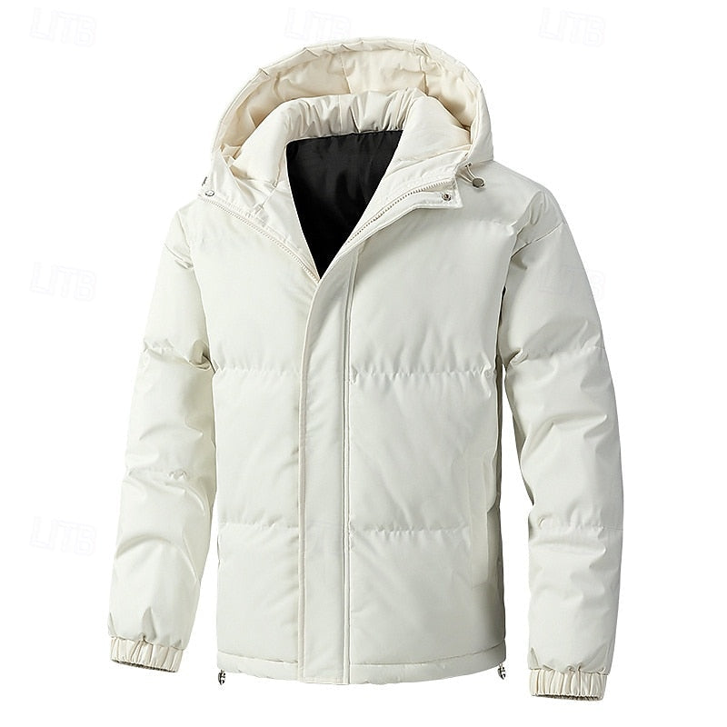 Relaxed Padded Jacket with Adjustable Hood and Roomy Pockets