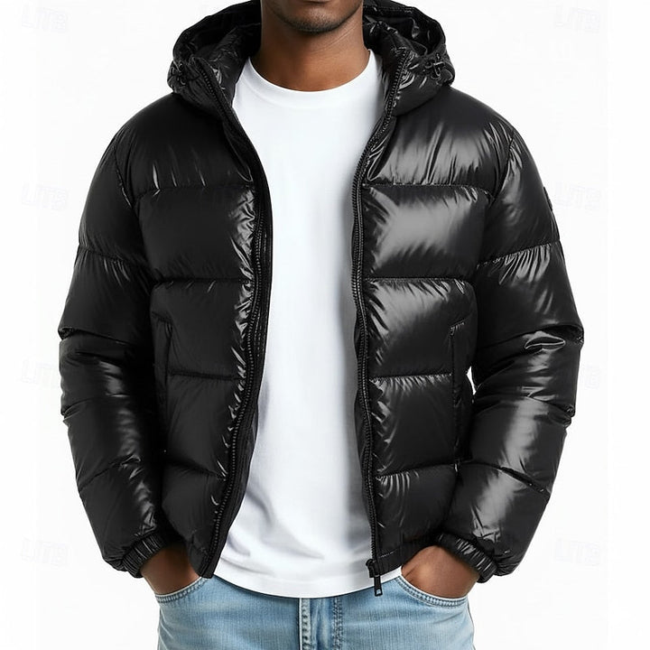 Relaxed Hooded Quilted Jacket with Full-Length Zip