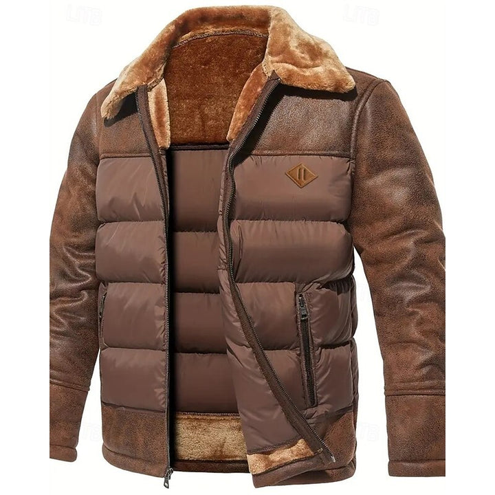 Soft-Collar Quilted Puffer Jacket with Full-Length Zip