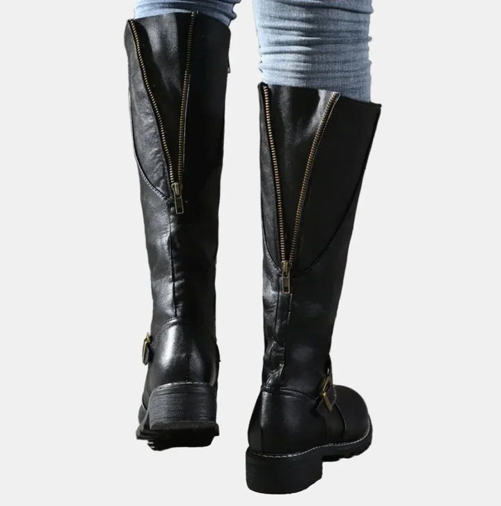 Women's Knee High Riding Boots – Buckle Strap