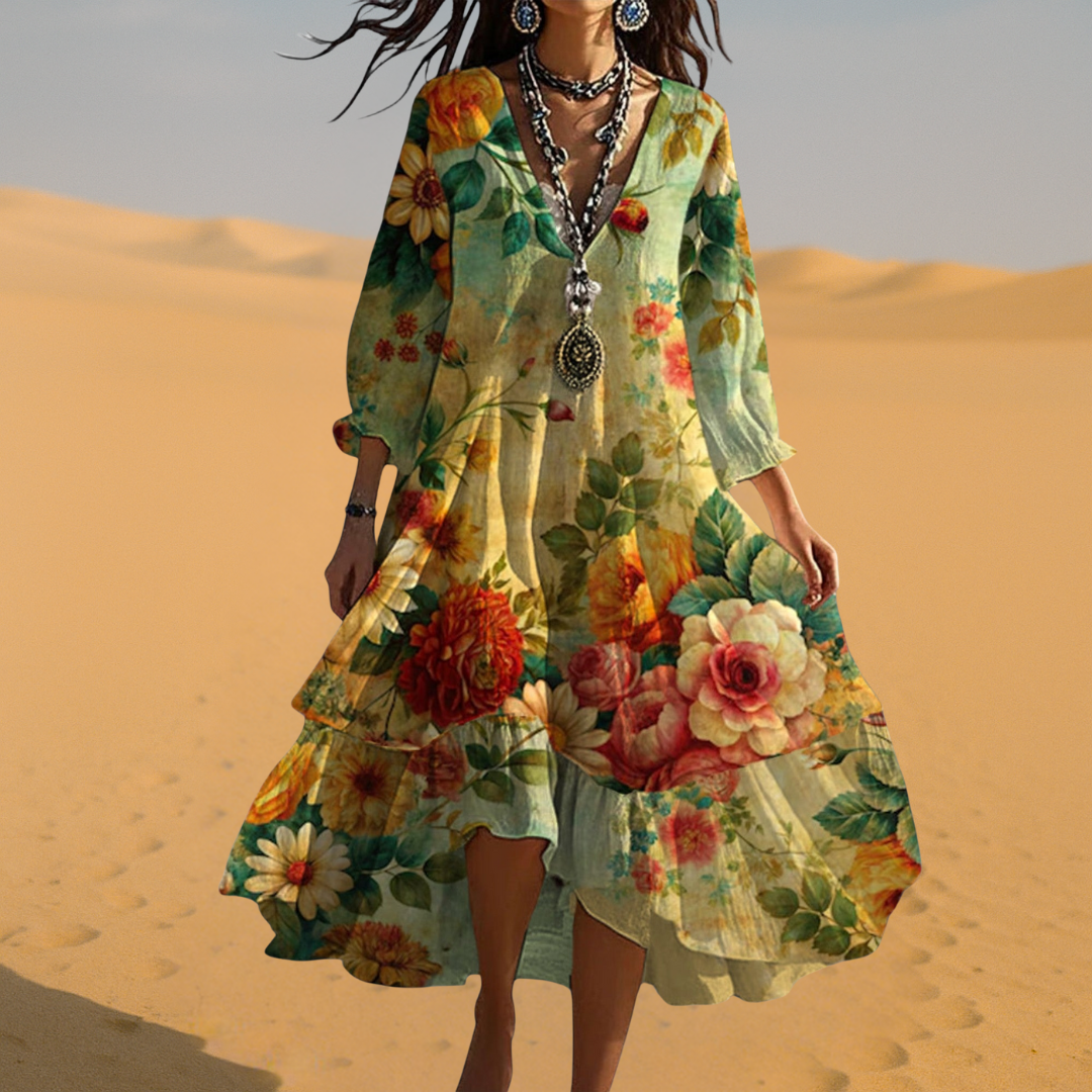 Women's Kristina Floral Midi Dress | Invictora.com