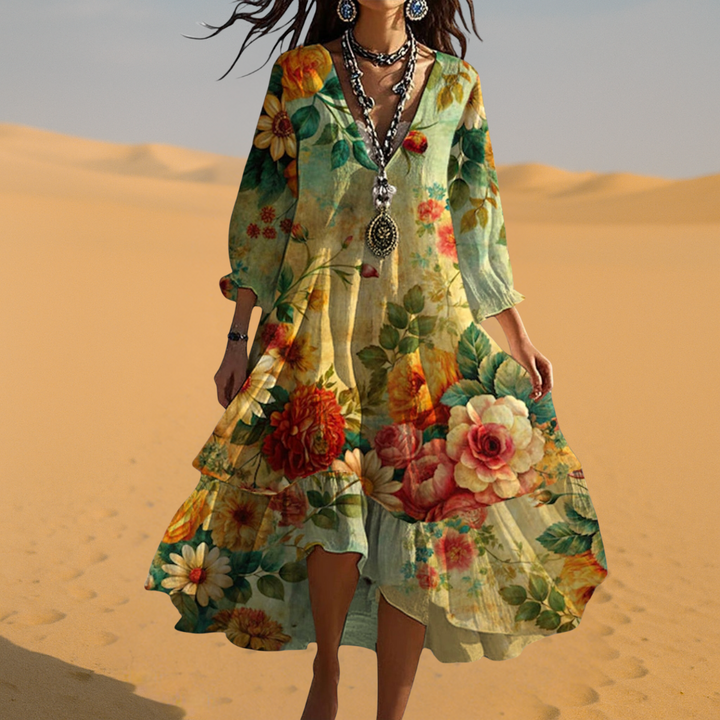 Women's Kristina Floral Midi Dress | Invictora.com
