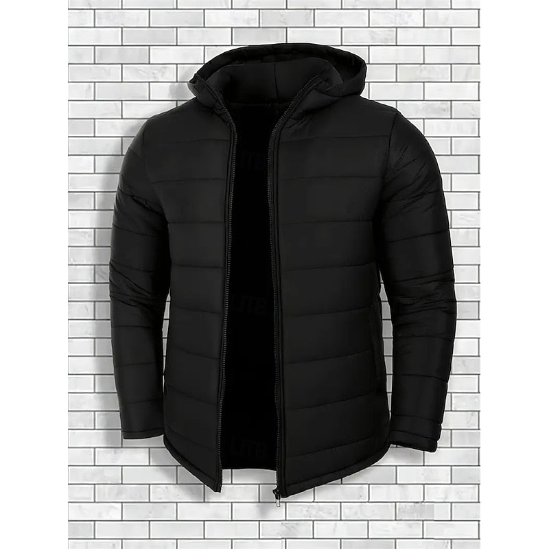 Lightweight Hooded Puffer Jacket with Pockets