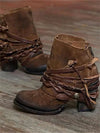 Women's Lace-Up Braided Ankle Boots